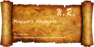 Magyari Rajmund névjegykártya